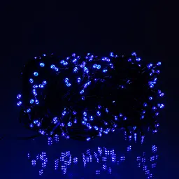 Новорічна гірлянда вулична GarlandoPro 30 м 300 LED із сонячною батареєю 8 режимів роботи чорний провід Синій SB300L30MBBL - мініатюра 2