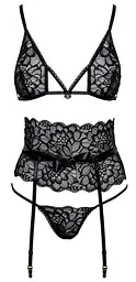 Комплект Kissable Suspender Set S/M чорний - мініатюра 3