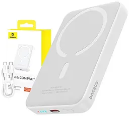 Магнітний зовнішній акумулятор Baseus Magnetic Mini Air 10000mAh 20W білий - мініатюра 3