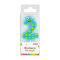 Свічка Maxi "2" 4,5 см, на торт (MX622053-2)