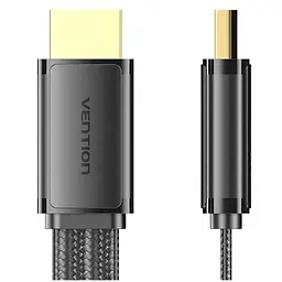 Кабель HDMI M-M, 2.0 м, V2.1, 8K 60Гц, плоский з обплетенням, Vention - мініатюра 2