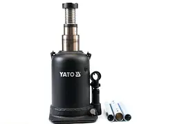 Домкрат гідравлічний пляшковий двоштоковий Yato 10 т, 208-523 мм
