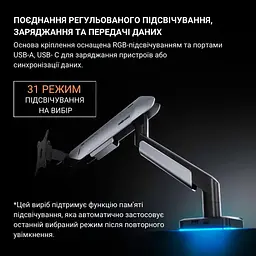 Кронштейн Anda Seat Stealth Pro II RGB 17''-42'' White AD-W-A9X-1S-BW - мініатюра 14