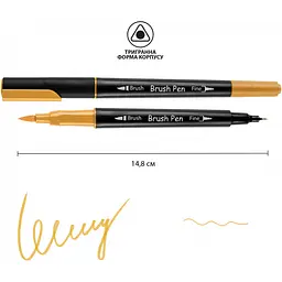 Маркер акварельний Santi Brush Pen SW-03 медовий двосторонній 6 шт. (391003) - мініатюра 2