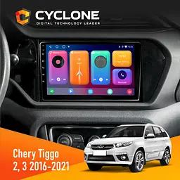 Штатна магнітола Chery Tiggo 2, 3 2016-2021 Cyclone C9-001 2x32 CPL Cyclone (НФ-00008582)
