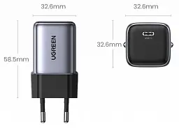 Зарядний пристрій Ugreen CD319 Nexode Mini 1 x USB 30 Вт Gan Type-C PD сірий (90666) - мініатюра 4
