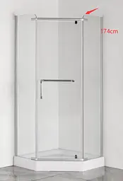 Душова кабіна без піддону Mixxus Lines SC01-90x90x185-TR хром прозоре скло 6 мм MI6915, Універсальна, прозорий, хром - мініатюра 3