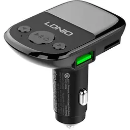 FM модулятор трансмітер блютуз LDNIO C706Q Bluetooth 2 USB чорний - мініатюра 2