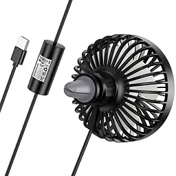 Вентилятор автомобільний Borofone DBF11 three speed USB-A Black - мініатюра 3