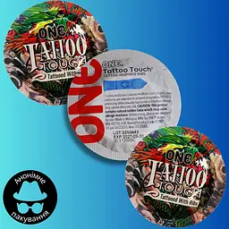 Презерватив One Tattoo Touch з текстурним малюнком синій 1 шт. - мініатюра 3