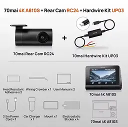Відеореєстратор Xiaomi 70mai HDR Dash Cam 4K A810S + RC24 камера - мініатюра 4