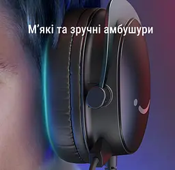 Ігрові навушники з мікрофоном Fifine H-9B USB 7.1 Black - мініатюра 11