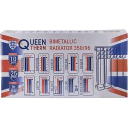 Радіатор біметалевий секційний QUEEN THERM 350/96 - мініатюра 5
