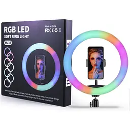 Кільцева LED лампа DK MJ33 RGB 33см [100837] - мініатюра 2