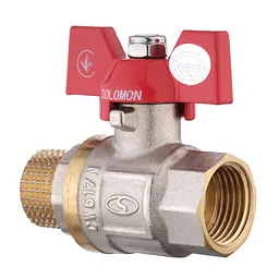 Кран кульовий прямий Solomon 1/2″ ЗВ КБ PN40 B1008 - мініатюра 3