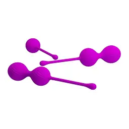 Набір вагінальних кульок Pretty Love Kegel Balls, 3 шт., фіолетовий - мініатюра 5
