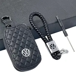 Автонабір №15 для Volkswagen брелок і чохол для автоключів з логотипом ромб чорний