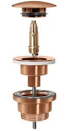 Донний клапан для умивальника Rea Click-Clack універсальний brushed copper REA-A5632 - мініатюра 2