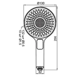 Ручний душ Koer 3 режими KP-0403-01 KR4991, Хром - мініатюра 2