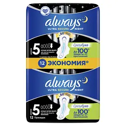 Гігієнічні прокладки Always Night екстра захист 12 шт. - мініатюра 2