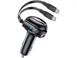 Автомобільний зарядний пристрій Acefast B13 Fast Charge 53 W + cable USB-C 0.85 м Black (6974316282921) - мініатюра 2