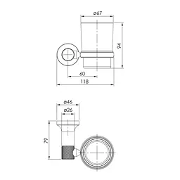 Склянка для зубних щіток Imprese Brenta ZMK081906230 нікель - мініатюра 2