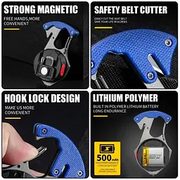 Ліхтар брелок акумуляторний з карабіном магнітом і викруткою ЗУ Type-C W5143-COB - мініатюра 8