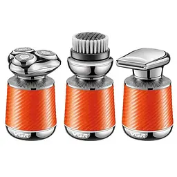 Електробритва VGR V-391 ORANGE, 3 насадки, IPX7, LED display, Box - мініатюра 2