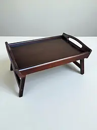 Складаний кавовий столик для сніданку в ліжко темний 42×28×17 см №6. - мініатюра 2