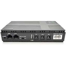 ДБЖ для роутерів/комутаторів Voltronic UPS-36W DC1036P /PON/POE-430, 5/9/12V, 1A/2А, 10400мAh Black BOX