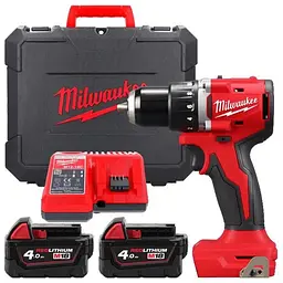 Дриль-шуруповерт акумуляторний безщітковий MILWAUKEE, M18 BLDDRC-402С, 60.5Нм (ЗУ, 2х4Аг, кейс)