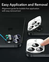 Захисне скло для камери ESR Armorite Camera Lens Protectors Clear для iPhone 16 Pro | 16 Pro Max | 15 Pro | 15 Pro Max | 14 Pro | 14 Pro Max (1D73200102) - мініатюра 6