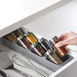 Кухонний органайзер для зберігання спецій 39,5х10х4.5 см, Kitchen Master Сірий 87366 - мініатюра 2