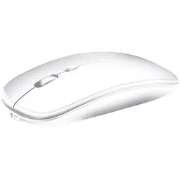 Мишка безшумна комп'ютерна, бездротова Macarone Bluetooth, USB, що перезаряджається, Біла 