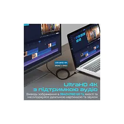Кабель мультимедійний DisplayPort to HDMI prolink-dp200.black Promate (prolink-dp200.black) - мініатюра 3