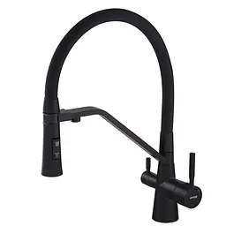 Змішувач для кухні Mixxus Premium Magnet 021 Black з гнучким виливом MI6974 Чорний матовий