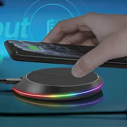 Зарядний пристрій бездротовий Epik JJT-827 RGB 15W Black - мініатюра 2