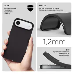 Чохол до мобільного телефона Armorstandart Matte Slim Fit Apple iPhone 17 Air Black (ARM86743) - мініатюра 3