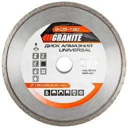 Диск відрізний алмазний MasterTool кераміка камінь Granite 180 мм