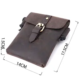 Вінтажна сумка через плече з натуральної шкіри Vintage s_15084 коричнева - мініатюра 3