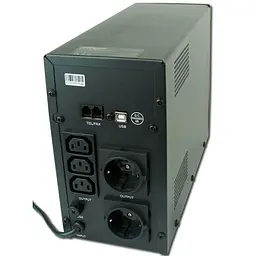 ДБЖ EnerGenie EG-UPS-034, LCD дисплей, USB порт, 1500 VA, чорний колір - мініатюра 3