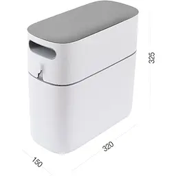 Відро для сміття МВМ My Home з кришкою вузьке 325x150x320 мм (BIN-22 12L WHITE/GRAY) - мініатюра 15
