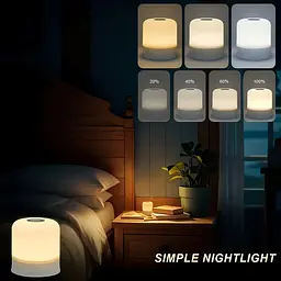 Led нічник лампа / Настільна USB лампа-нічник 360°/ Сенсорна / Акумуляторна / Декоративна / White - мініатюра 4