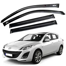 Дефлектори вікон вітровики для Mazda 3 2003-2009 Хечбек Гнучкі (Acrylic)