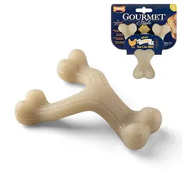Жувальна іграшка Nylabone Gourmet Wishbone Chicken розмір S для собак до 11 кг смак курки міцний нейлон