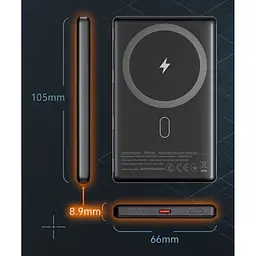 Батарея універсальна Sigma X-power SI05A7QL-MAG 5000mAh, Magnetic wireless 15W, PD, QC, 20Wmax, MagSafe (4827798359419) - мініатюра 10