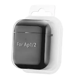 Чохол Silicone Case 2,5mm with microfiber for AirPods 1/2 Black - мініатюра 2