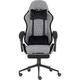 Геймерське крісло GT Racer сіре із чорним (X-2324 Fabric Gray/Black Suede) - мініатюра 1
