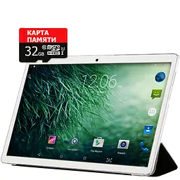 Планшет Hoozo MT232 Silver + Чохол-книжка + Карта пам'яті 32GB   - мініатюра 2