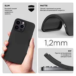 Чехол-накладка для смартфона Apple iPhone 14 Pro Max, противоударный, силиконовый, термополиуретановый (ТПУ), с защитой камеры и корпуса, черный, защита всего корпуса, ArmorStandart (ARM83510) - мініатюра 3